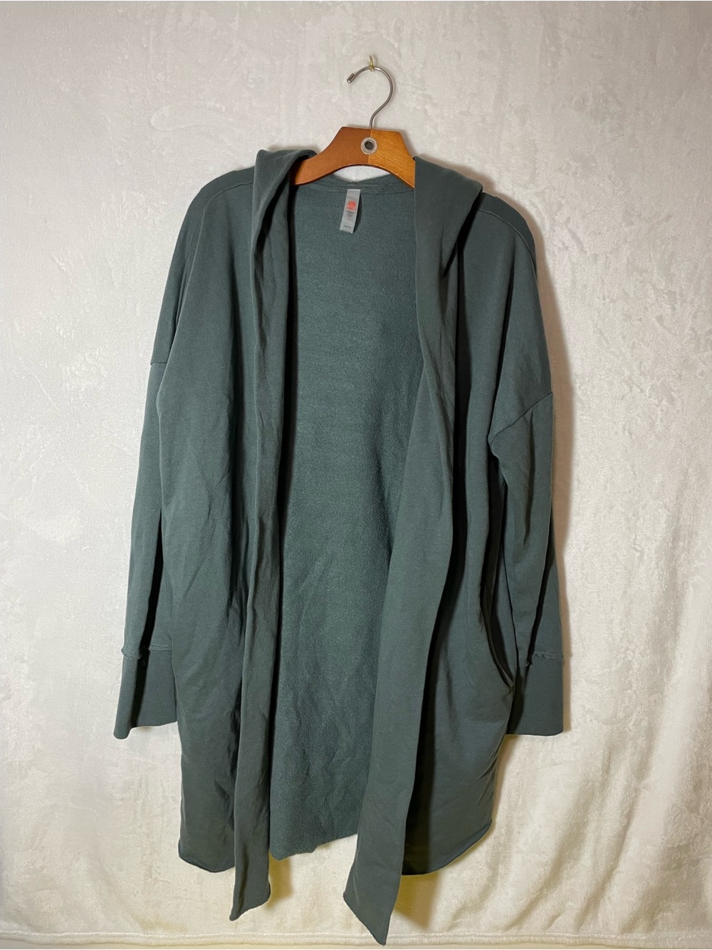 Mono B Olive Green Open-Front Hooded Cardigan